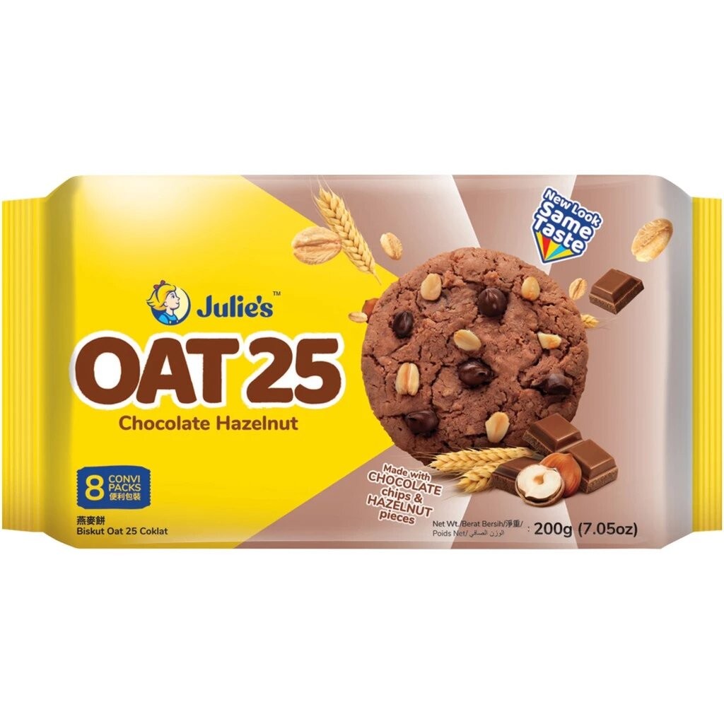 จูลี่ส์ โอ๊ต 25 ช๊อคโกแลต แอนด์ เฮเซลนัท 200 กรัม Julie’s Oat 25 Chocolate Hazelnut 200 g. (05-9111)