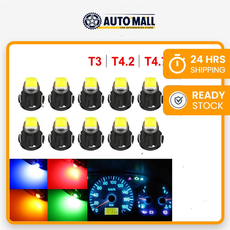 [1 ชิ้น] T3 Led 3030 Smd หลอดไฟ LED T4.2 T4.7 ไฟแสดงสถานะแดชบอร์ดรถ