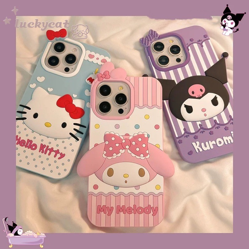 Iphone 16 15 14 13 12 11 Pro Max X Xr Xs Max 7 8 6 6s Plus เคสโทรศัพท์น่ารัก Melody และ KT Cat ฝาครอบซิลิโคนอ่อนนุ่ม