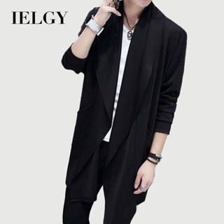 IELGY ฤดูใบไม้ร่วงเสื้อกันลมผู้ชายเสื้อแจ็คเก็ตเกาหลียาว