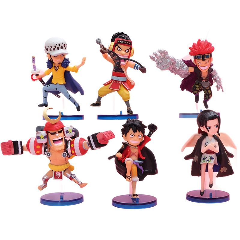 6 ชิ้น/เซ็ต 7 ซม.Eiichiro Oda One Piece อะนิเมะรูป Luffy EustassKid Boa Hancock Usopp Franky รุ่น Q PVC Action Figures ตุ๊กตาของเล่น