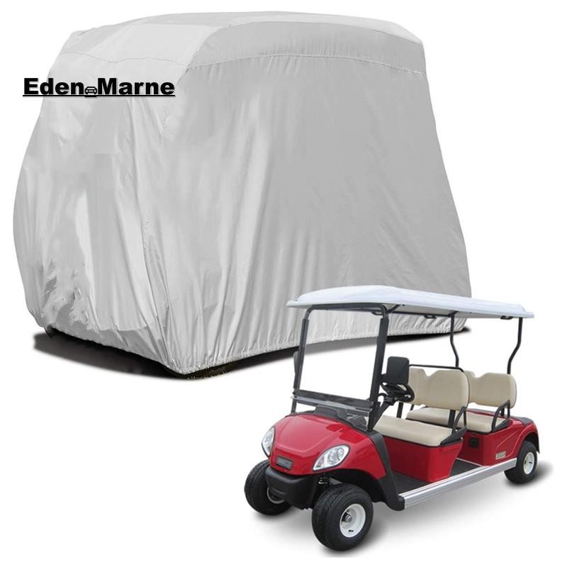 [Eden_Marner]ผ้าคลุมรถเข็นกอล์ฟโดยสาร 4 ใบ 210D Oxford กันน้ํากันฝุ่นผ้าคลุมกันฝนสําหรับ EZ GO, Club