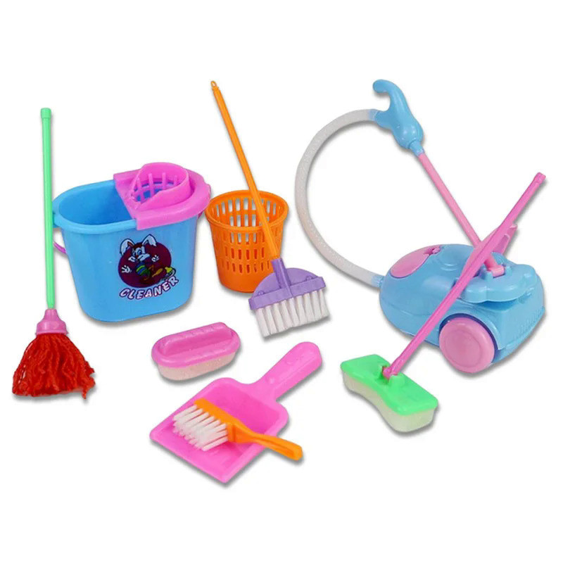 9pcs Pretend Play Toy Home Decoration Montessori Toys Broom Brush Toys Educational Toys House Cleane
