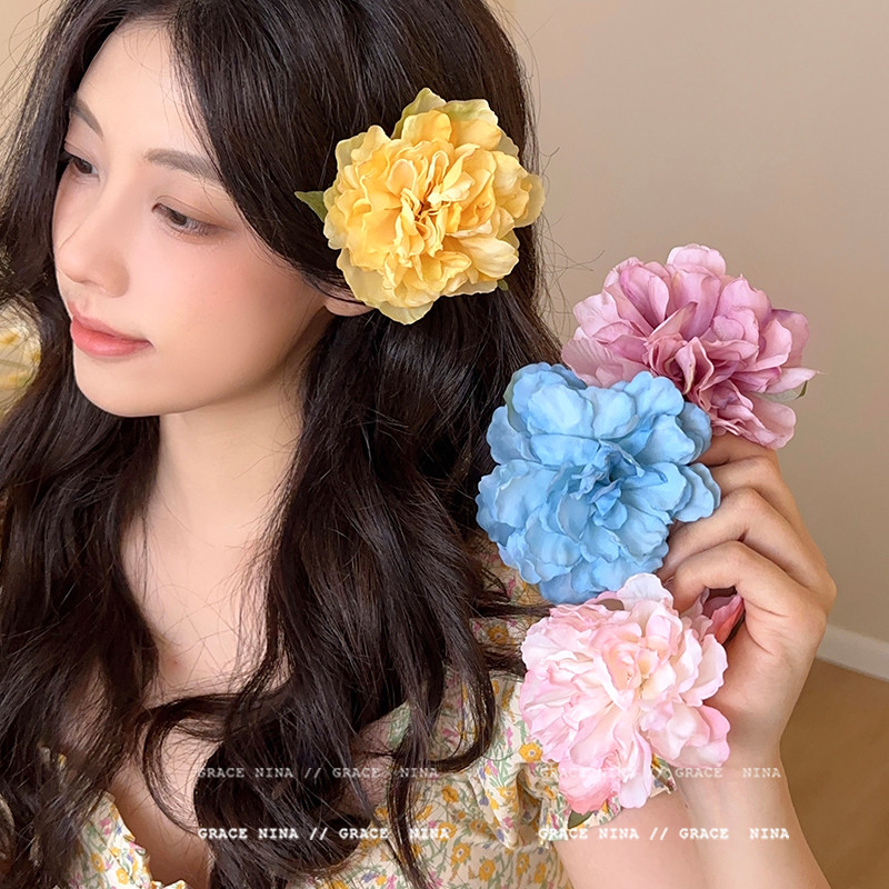 อินสตาแกรม ดอกไม้กิ๊บติดผมผู้หญิงหน้าม้าคลิปด้านข้างฤดูใบไม้ผลิ/ฤดูร้อนแฟชั่น ชม. ไอพอตเตอร์ เครื่องประดับผม
