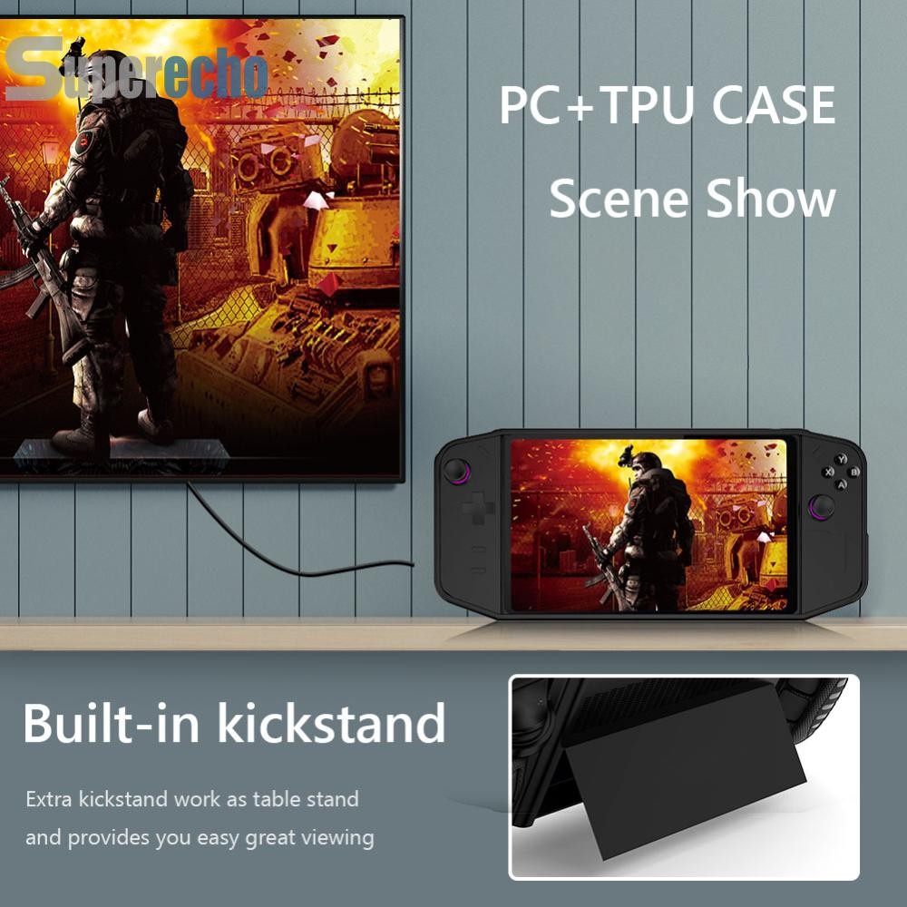เคสสําหรับ Lenovo Legion Go เกมคอนโซลมือถือเคสป้องกันกันกระแทกพร้อมอุปกรณ์เสริมเกม Kickstand [superecho.th]