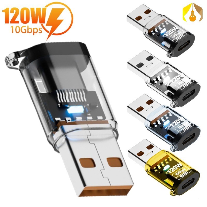 ตัวแปลง Type-C เป็น USB 3.2 - ขั้วต่อการส่งข้อมูลความเร็วสูงสําหรับโทรศัพท์แท็บเล็ตโน้ตบุ๊ค- USB A Adaptador - อะแดปเตอร์ชาร์จเร็ว 120W