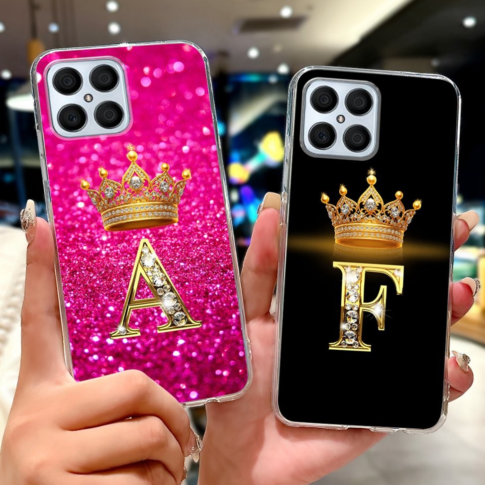 Honor X8 กรณี TFY-LX2 Clear Aesthetic AZ Letter Soft TPU ฝาหลัง Honor X8 4G เคสโทรศัพท์ TFY-LX1 TFY-