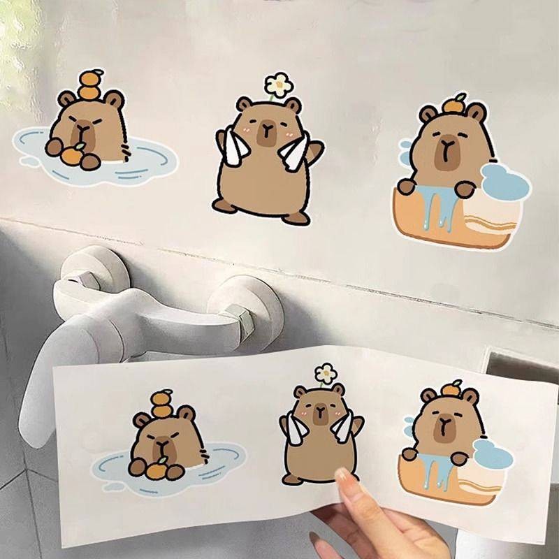 Kabibala Cute Bathroom Wall Stickers Toilet Tile Home Stickers Beautifying Decorative Sticker Bathro