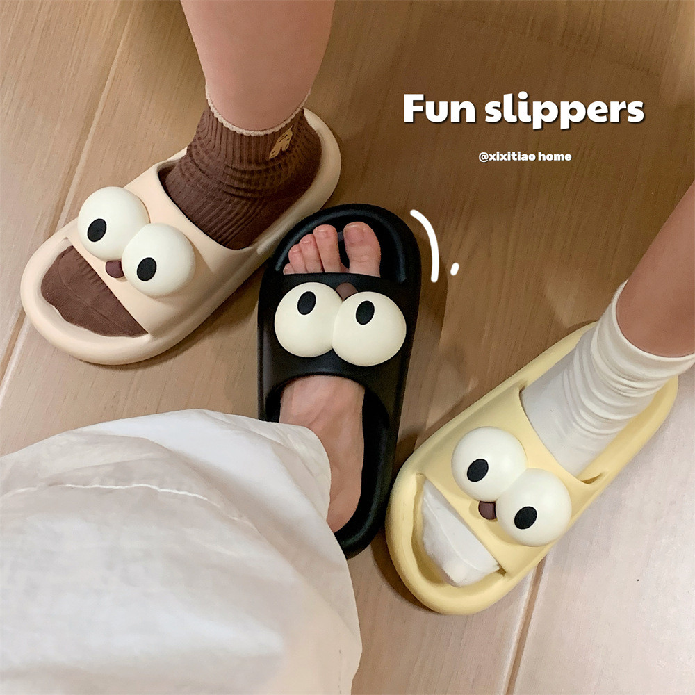 Xixitiao รองเท้าแตะตาโตสีน้ําเงินสบายอาบน้ําพื้นนุ่มผู้ชายผู้หญิงรองเท้าแตะฤดูร้อนรองเท้าแตะ