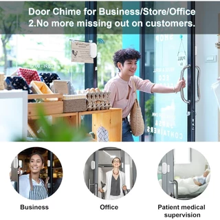 DAYTECH กระดิ่งประตู SanJie เซ็นเซอร์ประตูไร้สาย CHIME ประตู Entry Alarm CHIME สําหรับธุรกิจ/บ้าน/เด็ก 500 FT Range 26 Chimes 5 ปรับระดับเสียง Ringer Alert CC19