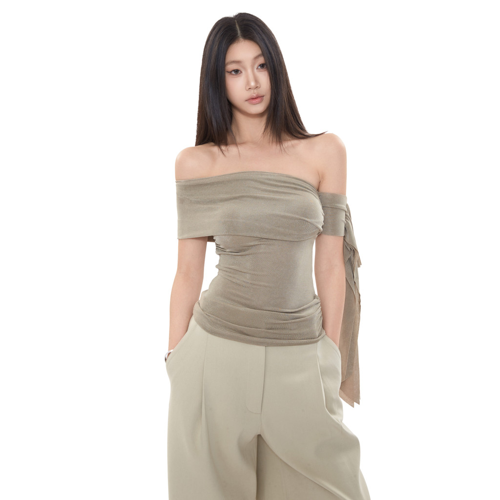 Jeccifive เสื้อกล้ามผู้หญิงหน้าร้อนเซ็กซี่เข้ารูปใส่แล้วดูผอมเสื้อเปิดไหล่ผู้หญิงแขนกุดเปิดหลัง