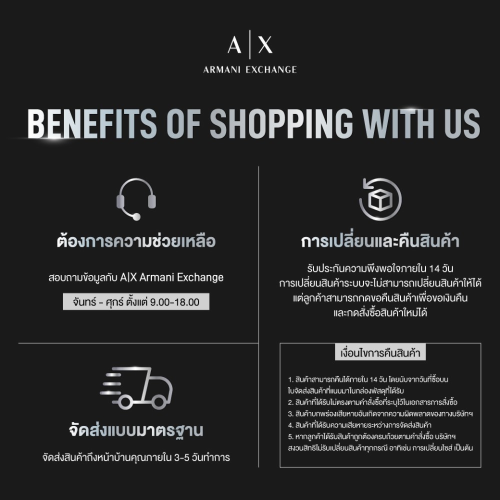 Armani Exchange กระเป๋าสตางค์ผู้ชาย รุ่น XM000167-AF12133-UC001 - สีดำ