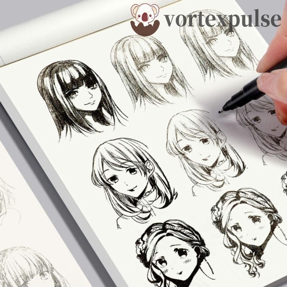 Vortexpulse Anime Hand Drawn Book, Tracing Practice Manga Sketching Tutorial, Professional Drawing Novice Zero Basic Comics Girl Boy Comics Line Draft Book Artist