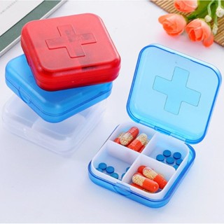 กล่องยา 4 ช่อง แบบใส S0258 พกพาง่าย กล่องเก็บเครื่องประดับ