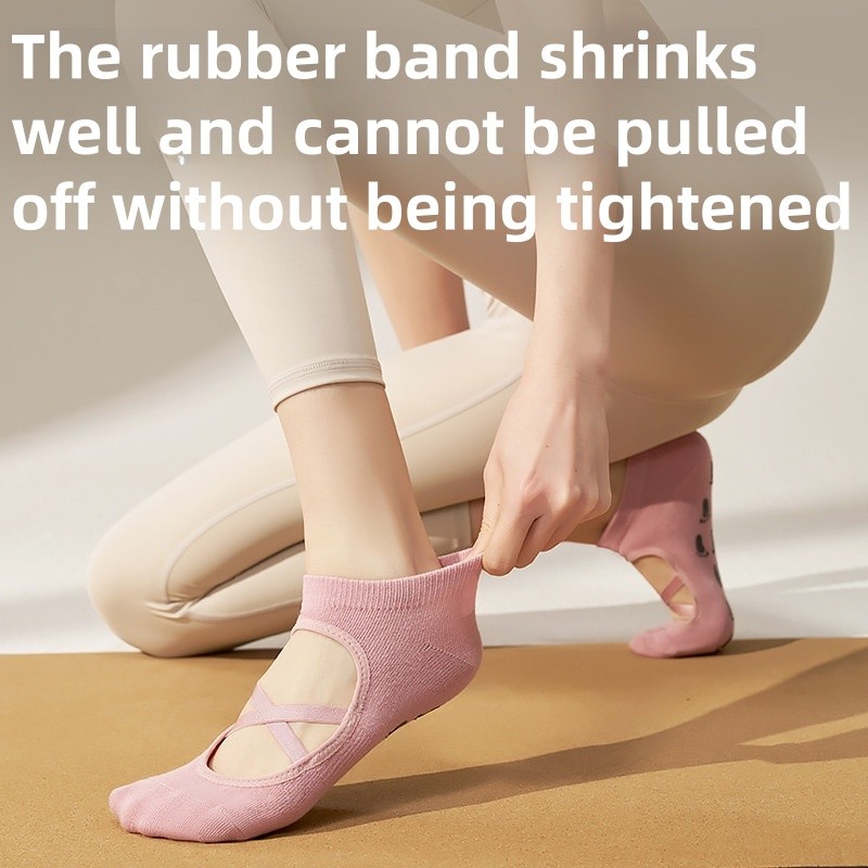 Dualswish Anti Slip ถุงเท้าโยคะระบายอากาศและดูดซับเหงื่อของผู้หญิงมืออาชีพพร้อมสายรัดสั้นสําหรับฝึกซ้อมและถุงเท้าพิลาทิสกันลื่น - รูปที่ 3