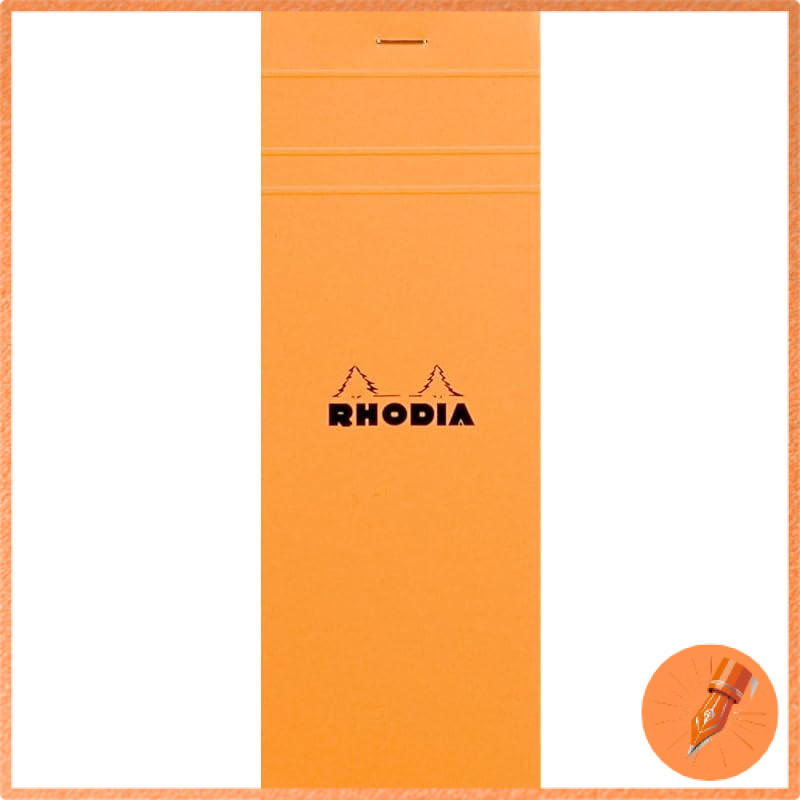 [Set of 2] Rhodia Notepad No. 8 (7.4 x 21 cm) 80 sheets, Graph paper, Water-resistant cover, Perfora