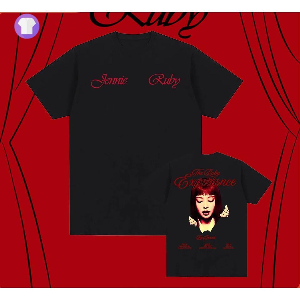 โปรโมชั่น Jennie Ruby Merch เสื้อ Oversize ผ้าฝ้าย 100% ราคาพิเศษ S-5XL
