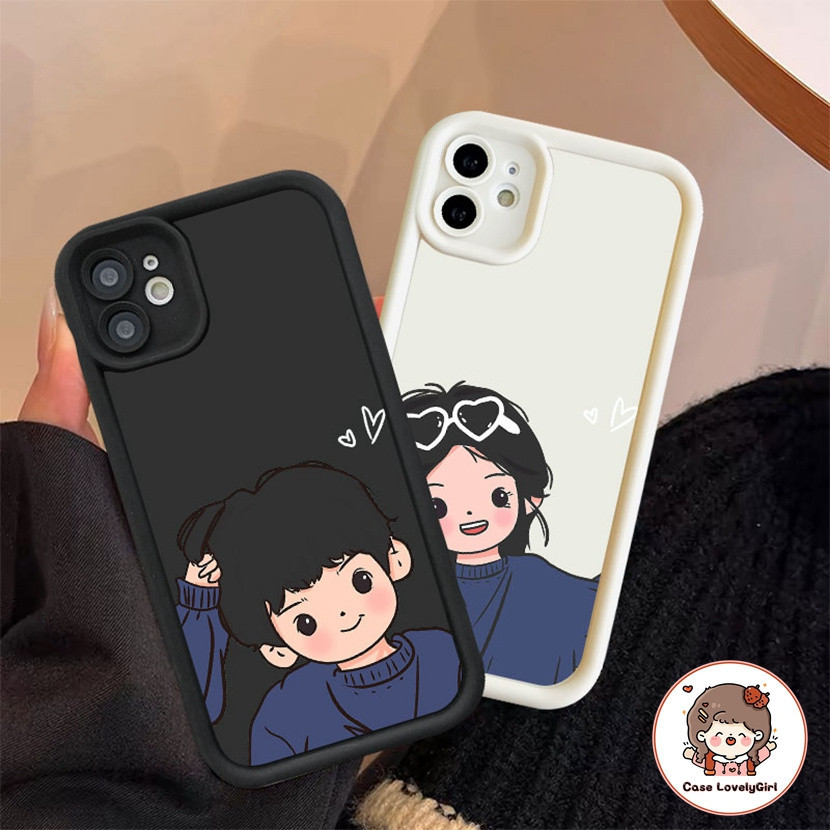 ส่งจากไทย รองรับ iPhone 11 13 14 15pro max XR 12 13pro พสัส 6P 7P 8P Xs Max Couple Simple เชลล์ Soft Case