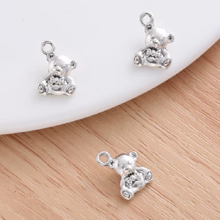 จี้รูปหมี สําหรับทําเครื่องประดับ สร้อยคอ สร้อยข้อมือ ต่างหู DIY 20 ชิ้น