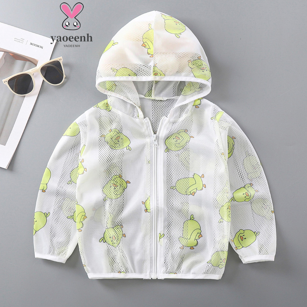 【YAOEENH】เสื้อคาร์ดิแกน มีฮู้ด ระบายอากาศ น้ําหนักเบา แห้งเร็ว ลายการ์ตูน แฟชั่นฤดูร้อน สําหรับเด็กผู้ชาย และเด็กผู้หญิง 80-150 ซม. พร้อมส่ง