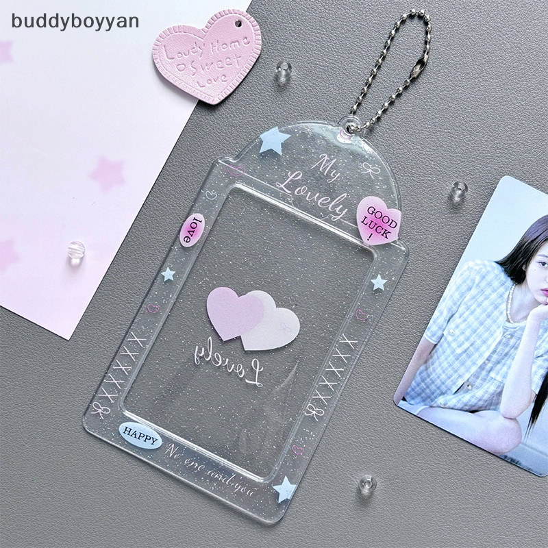 Bbth Y2k ซองใส่โฟโต้การ์ด รูปหัวใจ กากเพชร การ์ดอาหาร รถบัส การ์ดใส การ์ดป้องกัน จี้แตกต่างกันไป