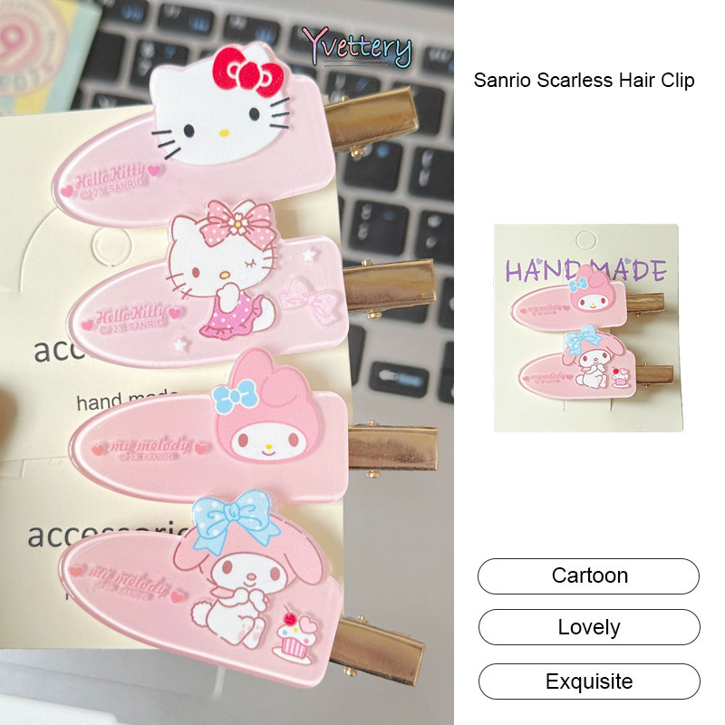 ร้านค้าไทย คลิปผม Sanrio Trackless คลิปปากเป็ดน่ารักคลิปการ์ตูนหวานอมยิ้มสำหรับผู้หญิง-yvettery.th
