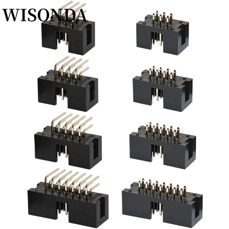 หัวเชื่อมต่อซ็อกเก็ต PCB IDC JTAG 2.54 DC3 ตัวผู้ 2*3 4 5 6 7 8 26 40P 2.54 มม. 10 ชิ้น