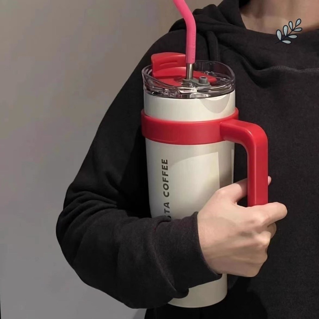 HAERS แก้วเก็บความเย็น 1200ml พร้อมหูหิ้ว แก้วกาแฟ เก็บอุณหภูมิได้นาน เก็บอุณหภูมิได้นาน แก้วสแตนเลส 304