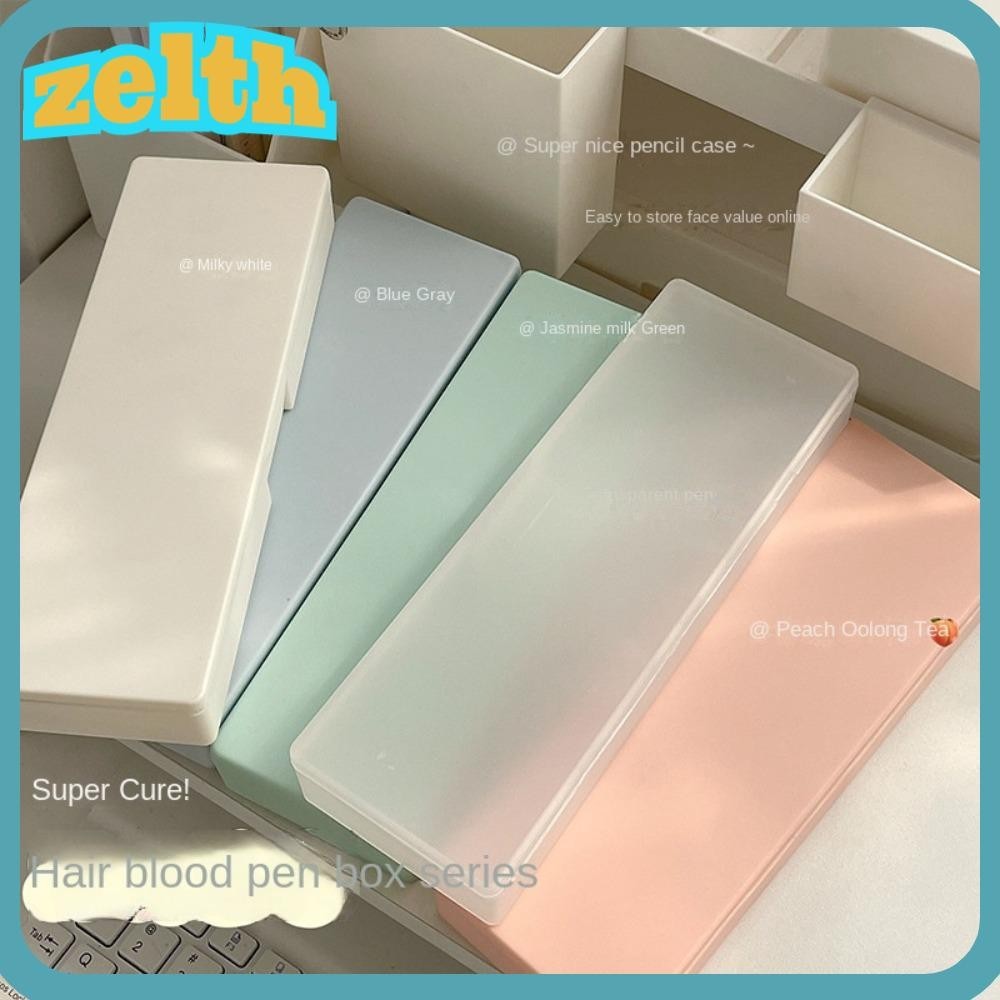 Zelth กระเป๋าดินสอ กล่องดินสอ อเนกประสงค์ สีพื้น สําหรับโรงเรียน