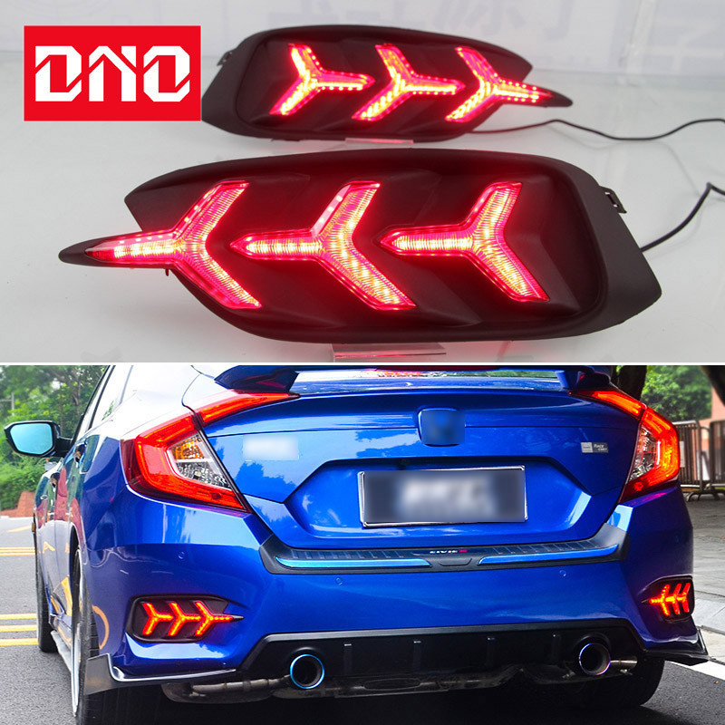 ไฟเลี้ยว ไฟตัดหมอก LED ติดกันชนหลังรถยนต์ สําหรับ Honda Civic 2016-2020