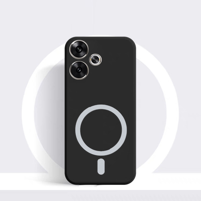 Xiaomi POCO F6 24069PC21G เคสโทรศัพท์แม่เหล็กวงกลมแม่เหล็กชาร์จไร้สายซิลิคอนปลอกกันกระแทก
