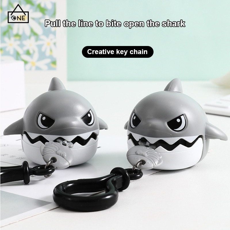 COD สายดึงปลาฉลามขนาดเล็ก จี้สปริง สายกัดปลาฉลาม Keyfob-a.one