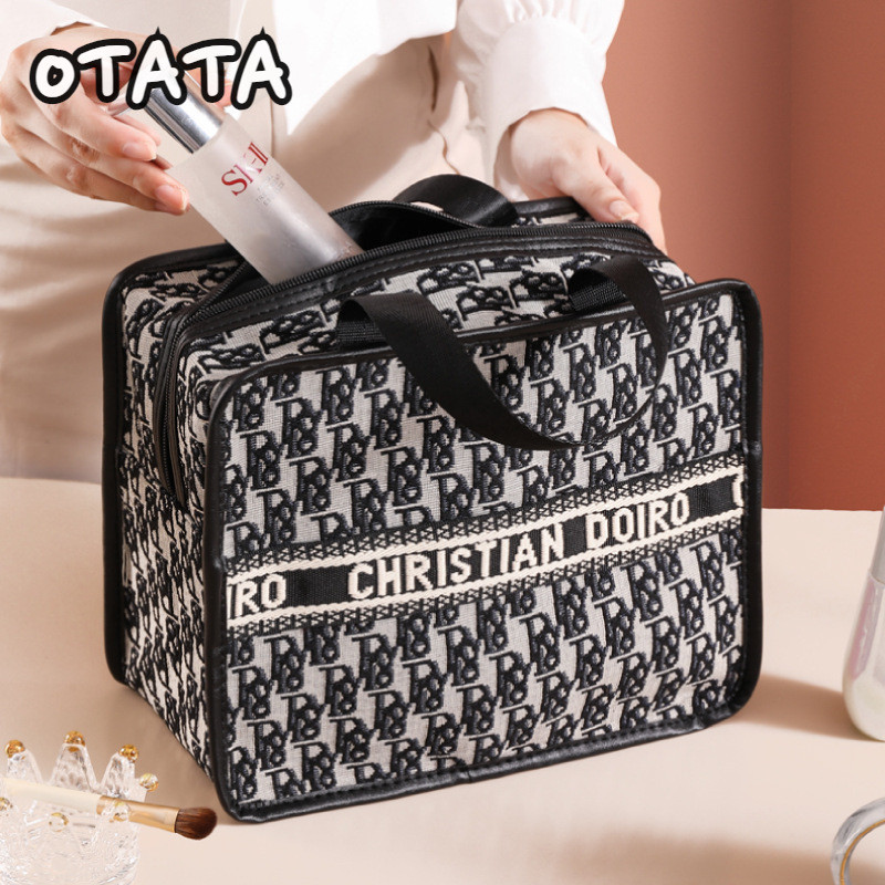 Otata ใหม่ กระเป๋าเครื่องสําอาง ลายฟันสุนัข ความจุขนาดใหญ่ แบบพกพา สําหรับผู้หญิง