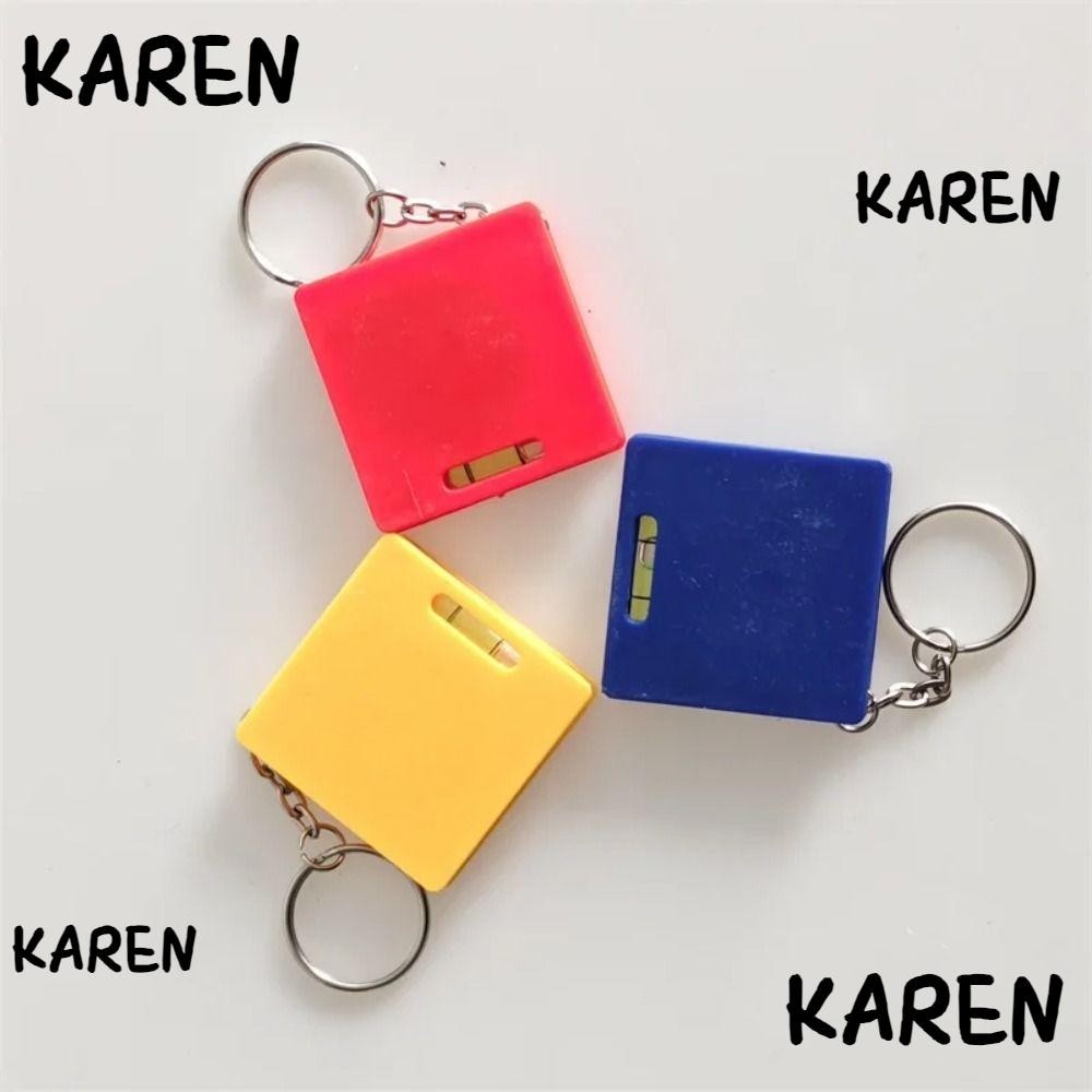 Karen เทปวัด ขนาดเล็ก เครื่องมือก่อสร้างพวงกุญแจ ไม้บรรทัด พับเก็บได้ 1 เมตร เครื่องวัดรูเล็ตต์ อเนกประสงค์ เครื่องวัดเทปเหล็ก สี่เหลี่ยม