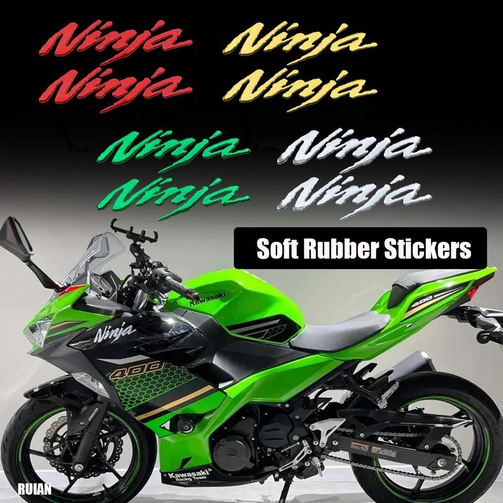 สติ๊กเกอร์ตัวอักษรคาวาซากิ Kawasaki Ninja 3D สติ๊กเกอร์พลาสติกอ่อนสําหรับ Z400 Z700 Z900 Body Tank ด