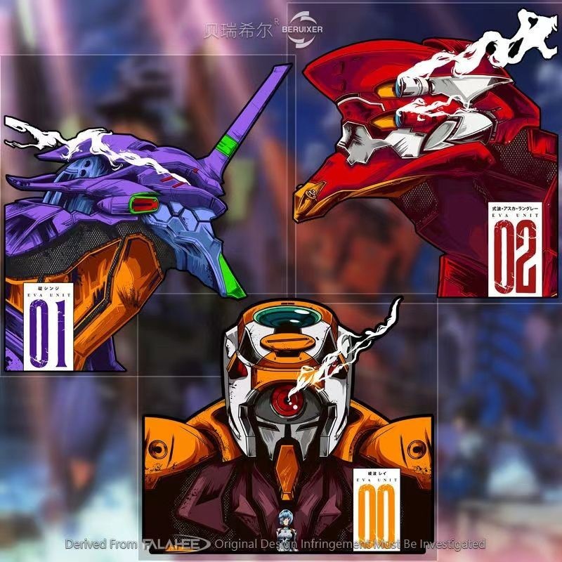 สติกเกอร์นีออน EVA กันน้ํา สะท้อนแสง ลาย Evangelion 4.23 สําหรับตกแต่งรถยนต์