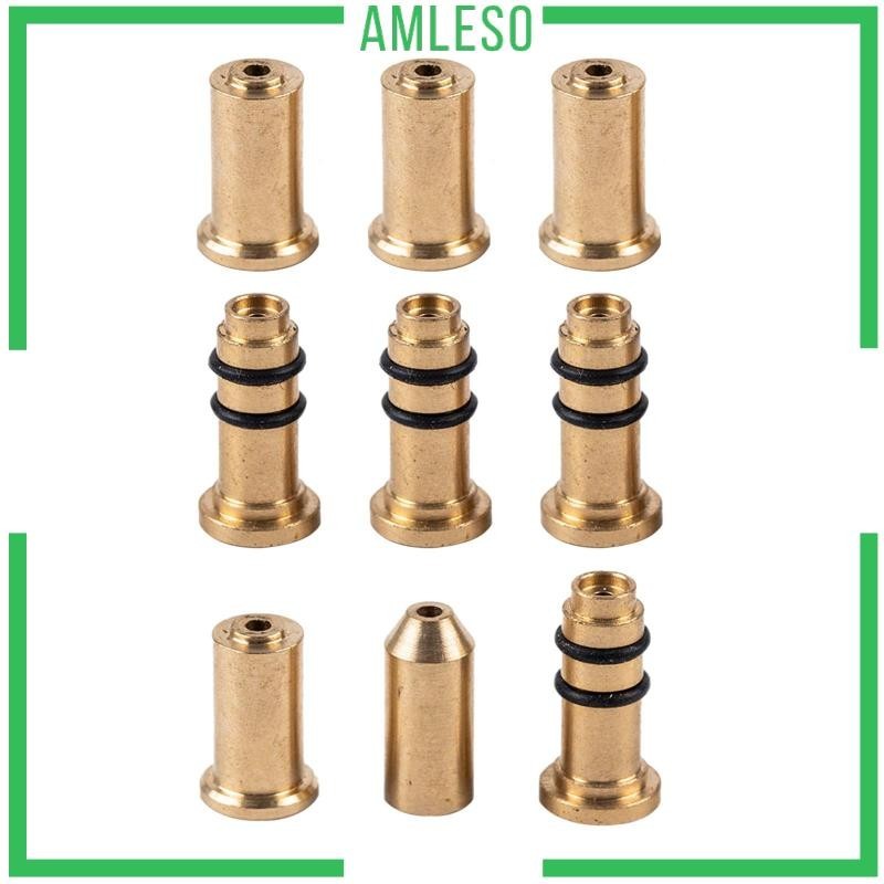 [Amleso] อะแดปเตอร์หัวเติมแก๊ส ทองเหลือง แบบพกพา พร้อมพอร์ตถังแก๊ส 3 ชิ้น