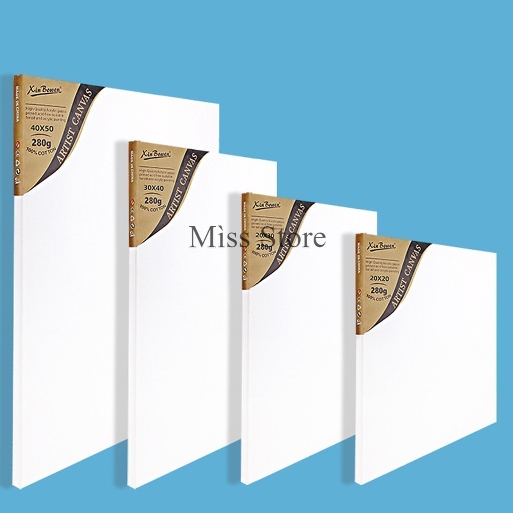 เฟรมผ้าใบสำเร็จรูป ผ้าใบวาดรูป เฟรมผ้าใบแคนวาส คุณภาพดี DIY สีน้ำมัน สีอะคริลิค 280g 100% cotton