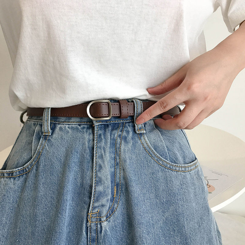 เข ็ มขัดคาดเอวหนัง PU – สําหรับกระโปรง, ตกแต ่ งกางเกง – เข ็ มขัดไม ่ มีรู – เครื ่ องประดับเสื ้ อผ ้ า – Fashion, Y2K, อเนกประสงค ์ – เข ็ มขัดบางสีดํา ราคา ถูกที่สุด ดีลบีเคเค แกลเลอรีภาพที่ 2