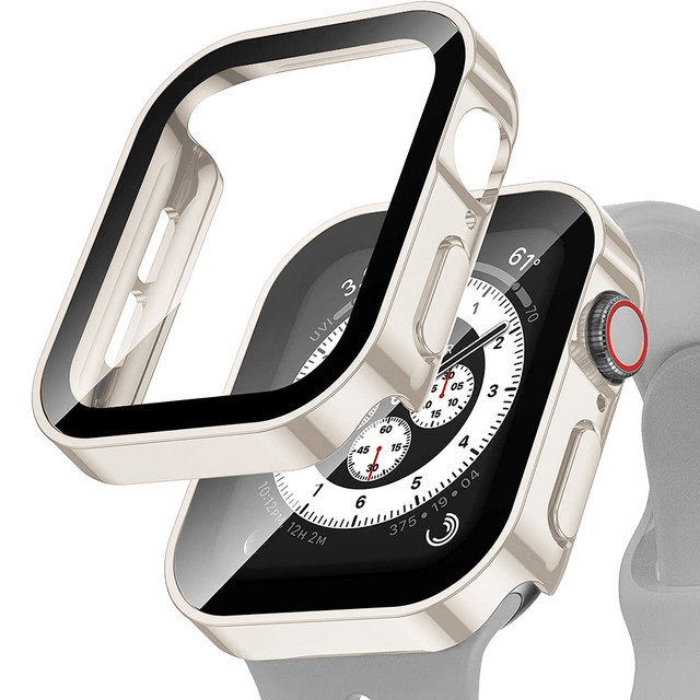 กระจกนิรภัยกันรอยหน้าจอ + ฝาครอบ Apple Watch 45/41/44/40 มม. รองรับซีรีส์ 7/8/9/SE/6/5 ราคา ถูกที่สุด โปรบีเคเค แกลเลอรีภาพที่ 7