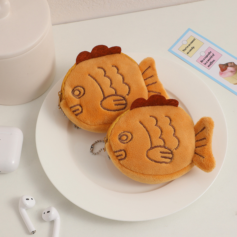 ใหม่ ไทยากิ น่ารัก การ์ตูน ตุ๊กตา กระเป๋าใส่เหรียญ สายเคเบิลข้อมูล กระเป๋าเก็บ