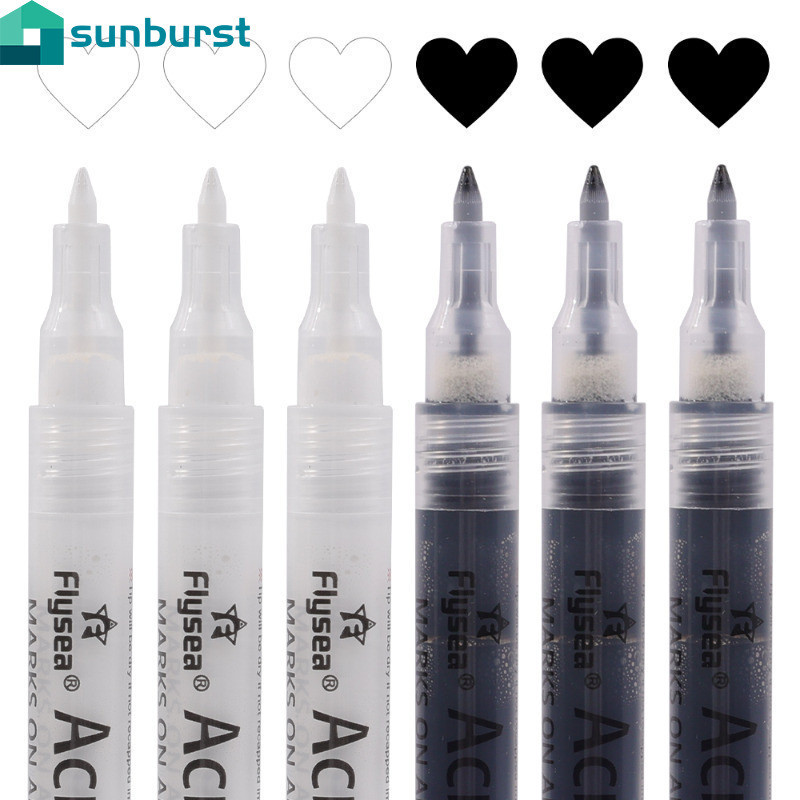 สีอะคริลิค-ปากกามาร์กเกอร์อาคาร-ทําเอง หินเซรามิกแก้วกราฟฟิตีปากกา-อัลตร้าไฟน์0.7มิลลิเมตรปลายปากกาหมึกปากกา-สีดําสีขาวสีปากกามาร์กเกอร์-งานฝีมื