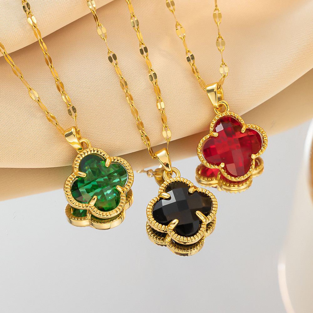 ยี่นูโอโว สร้อยคอทองคําหรูหราเบาๆโซ่กระดูกไหปลาร้า สแตนเลสกันน้ําไม่ซีดจางเครื่องประดับแฟชั่นสร้อยคอ ของขวัญ