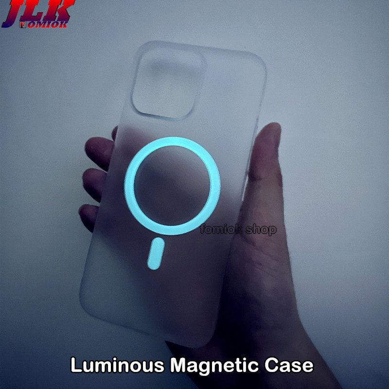 [JLK] Luminous Matte Thin Magnetic Case Not Yellowing for iPhone 14 Plus 15 ProMax 11 12 13 Pro Max Translucence Anti-Fingerprints Shockproof Hard Plastic Coverกันกระแทกพลาสติกแข ็ ง
