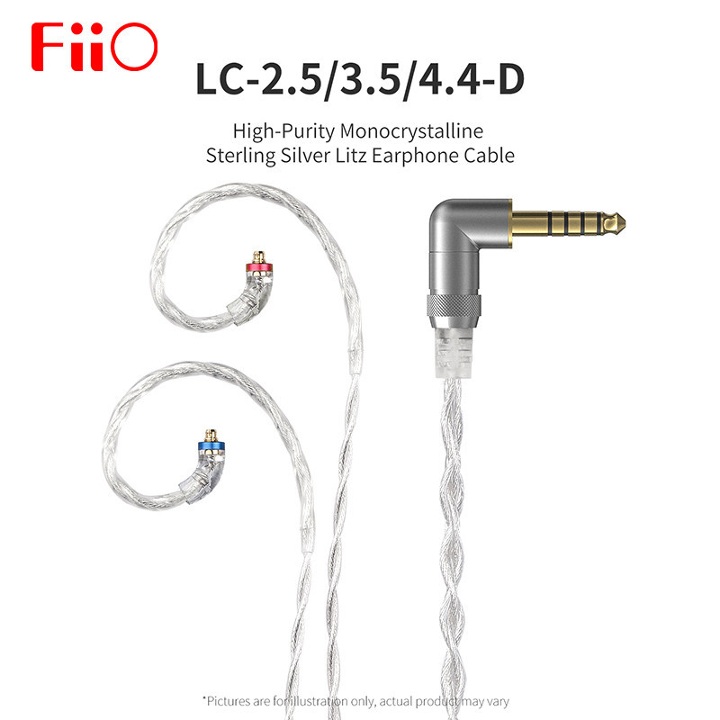 Fiio LC-4.4D คุณภาพสูง Monocrystalline เงินสเตอร ์ ลิง Litz หูฟังสําหรับ F9 PRO FH1 M11 LC 3.5D