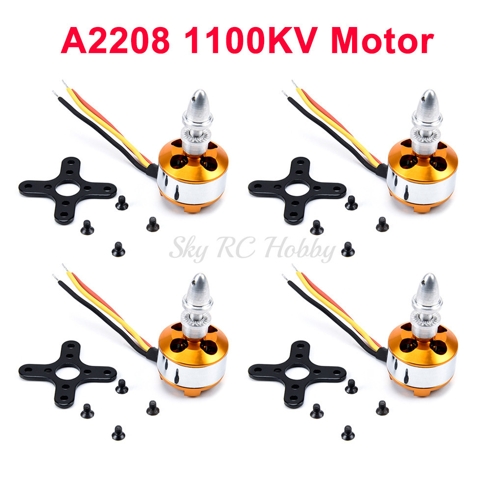 SK 1 / 2 / 4 PCS A2208 KV1100 2208 1100KV Brushless DC Electric Motor for RC Airplanes / Boat / Vehi