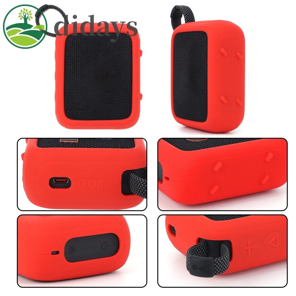 🚚สต็อกพร้อมในกรุงเทพ🚚 เคสซิลิโคนลําโพงป ้ องกันรอยขีดข ่ วนพร ้ อมคาราบิเนอร ์ สําหรับ J-B-L GO 4