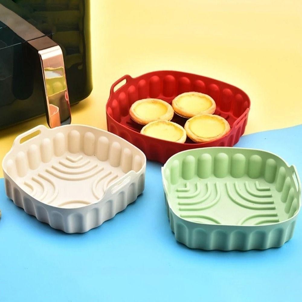 เบอร์ซ ซิลิโคนรองหม้อทอดอากาศ,สแควร์หลายสีหม้อทอดอากาศถาดอบ,ทนทานทอดอากาศแทรก7/8นิ้วอาหารเกรด เครื่องทอดอากาศ ซิลิโคนตะกร้าเตาอบอุปกรณ์ไมโครเว - รูปที่ 6
