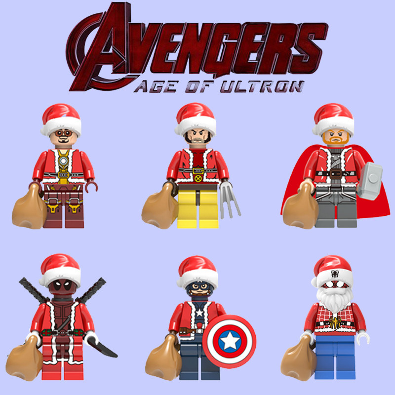ใช ้ งานร ่ วมกับ Lego Marvel Avengers Iron Man Thor Spider-Man Captain America X0222 Minifigure Building Blocks