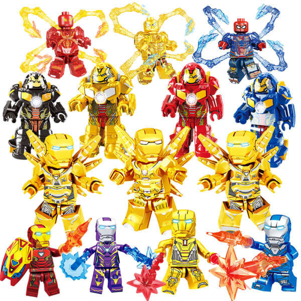 Iron Man Villain Spider Man Hulk Pack Mecha เครื ่ องแต ่ งกาย Lego Avengers Marvel Minifigure Building Blocksgdadai01.th20240510175534